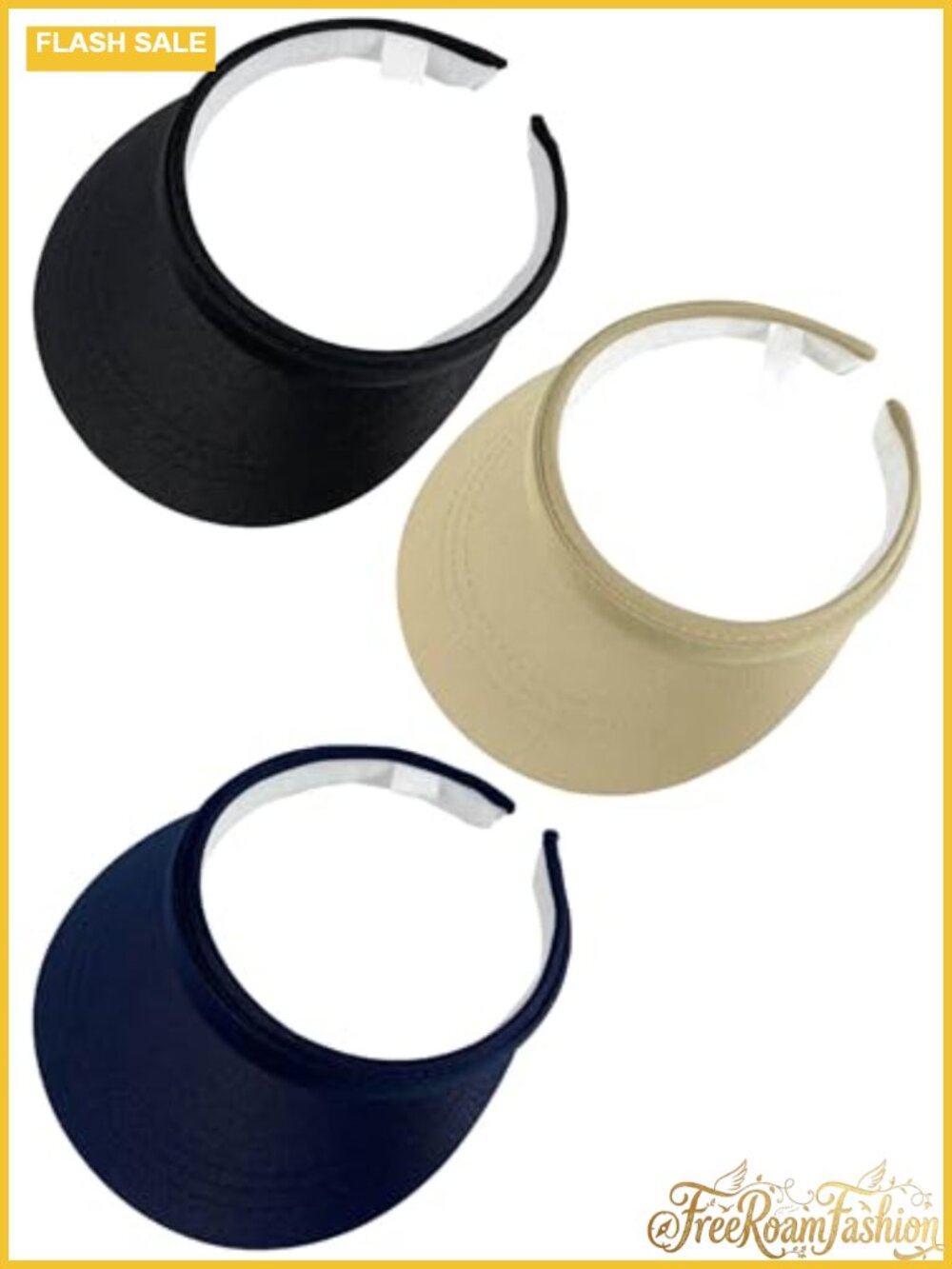 3 Pack Sports Sun Visor Adjustable Clip On UV Protection Outdoor Golf Beach Cap